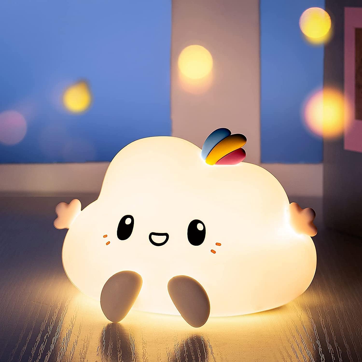 Desidiya® Cloud Rechargeable Silicone Night Lamp - Cloud LED Night Lamp, Kids Night Light, Nursery Decor, Birthday Gift, Silicone LED Light