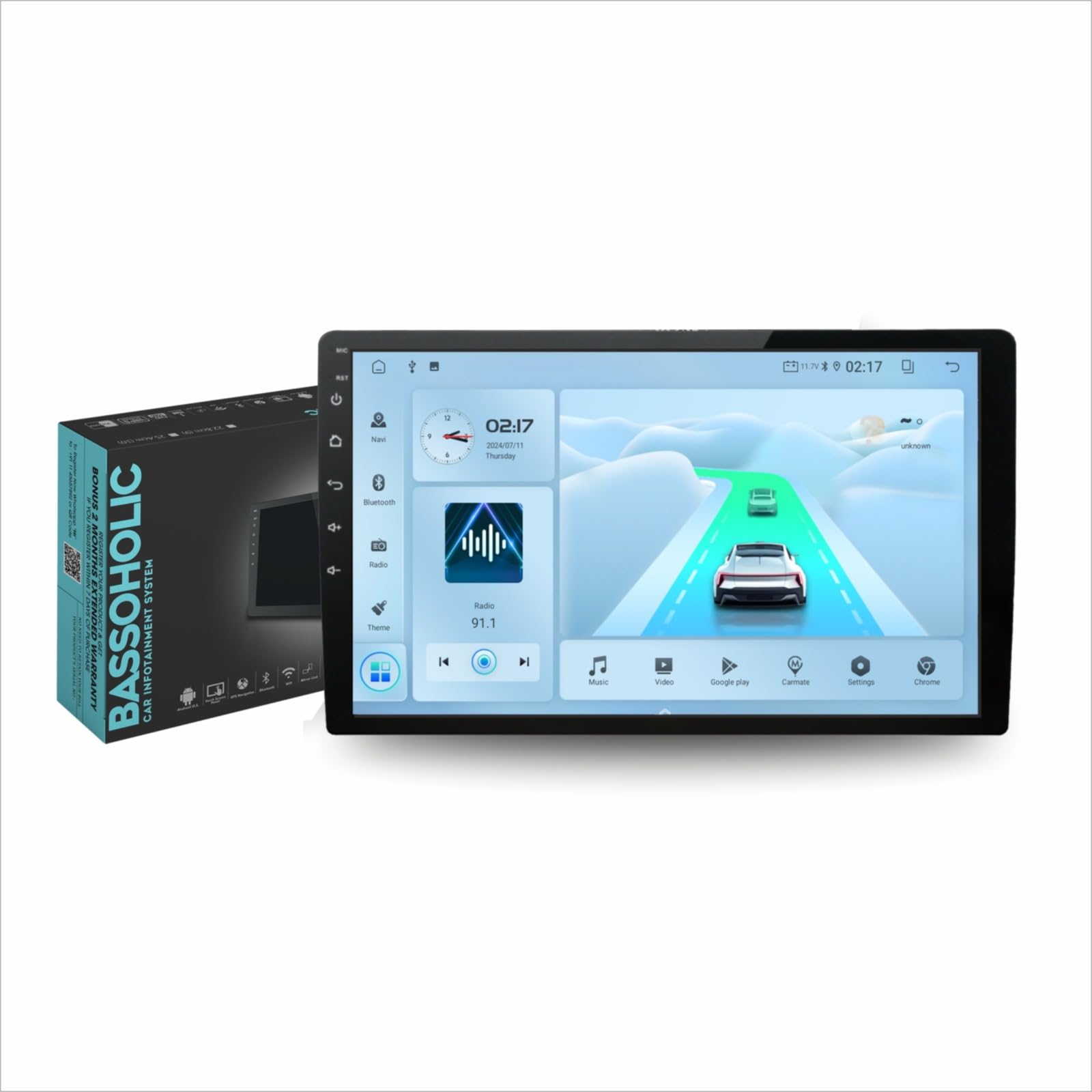 BASSOHOLIC 9" T10 Android 14 Car Stereo | 4GB+64GB | Reverse Camera | | 1280x800 HD Touchscreen | Wireless CarPlay & Android Auto | GPS Navi
