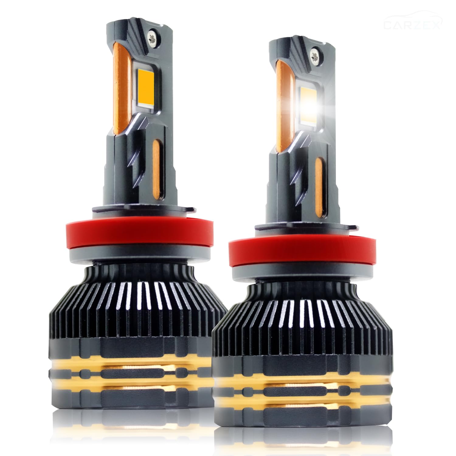 Carzex Crystal Eye H8/H11 Car LED Headlight & Fog Light Bulb 300W 20000 Lumens Super Bright Automotive 6500K Cool White LED Headlight Conver