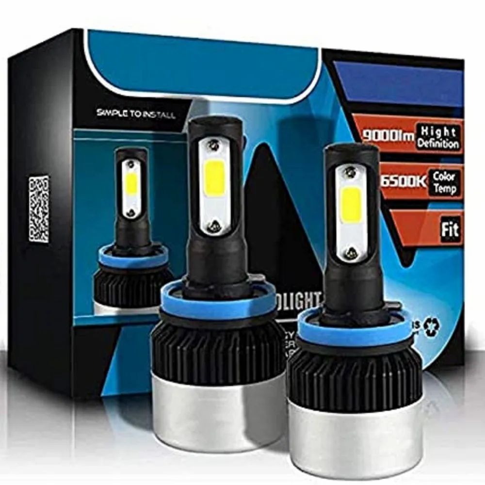 Automotive LED H-4 Headlight Conversion Kit Car High/Low Beam Bulb Driving Lamp 9000LM 6500K,